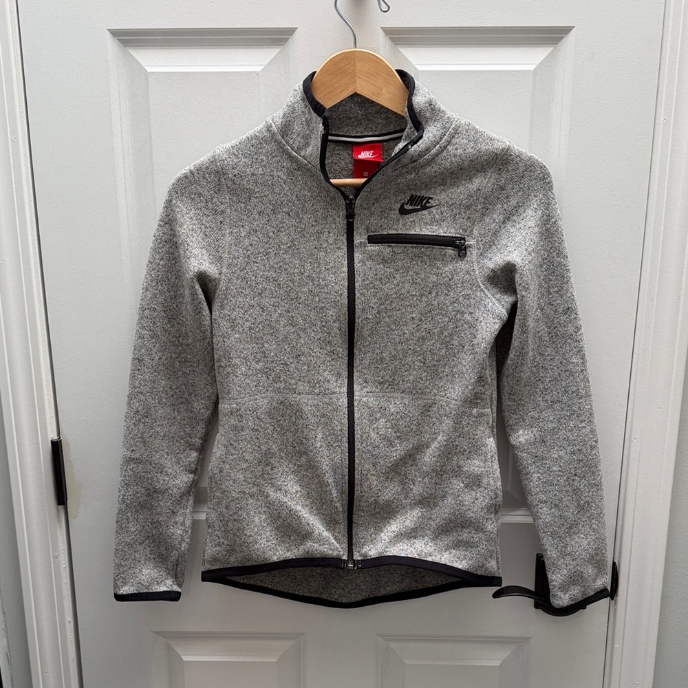 Nike Heather Gray Full Zip Fleece Jacket Size S